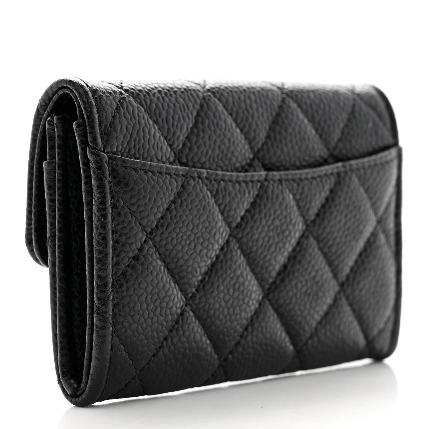 Chanel Caviar Quilted Flap Card Holder Wallet Black 3 of 9