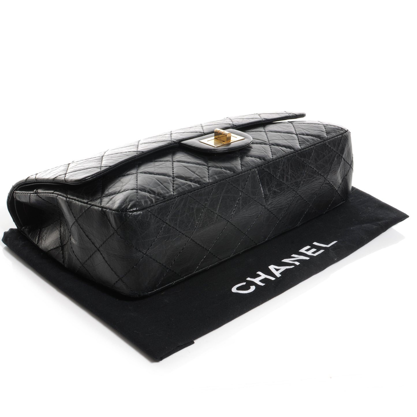 Aged Calfskin Quilted 50th Anniversary 2.55 Reissue 227 Flap Black