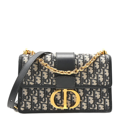 Christian Dior Oblique 30 Montaigne Chain Flap Bag Blue 1 of 9