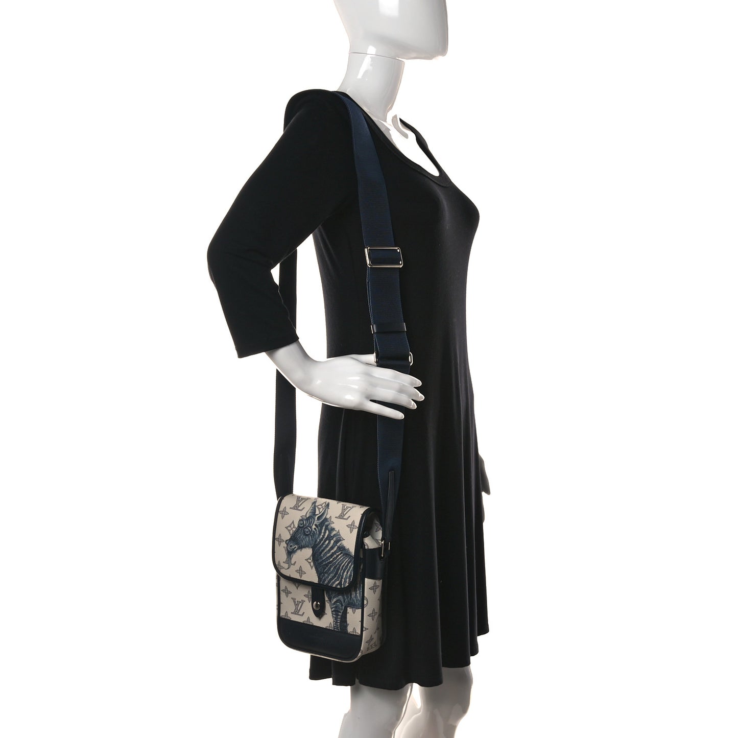 Savane Monogram Zebra Chapman Messenger BB White