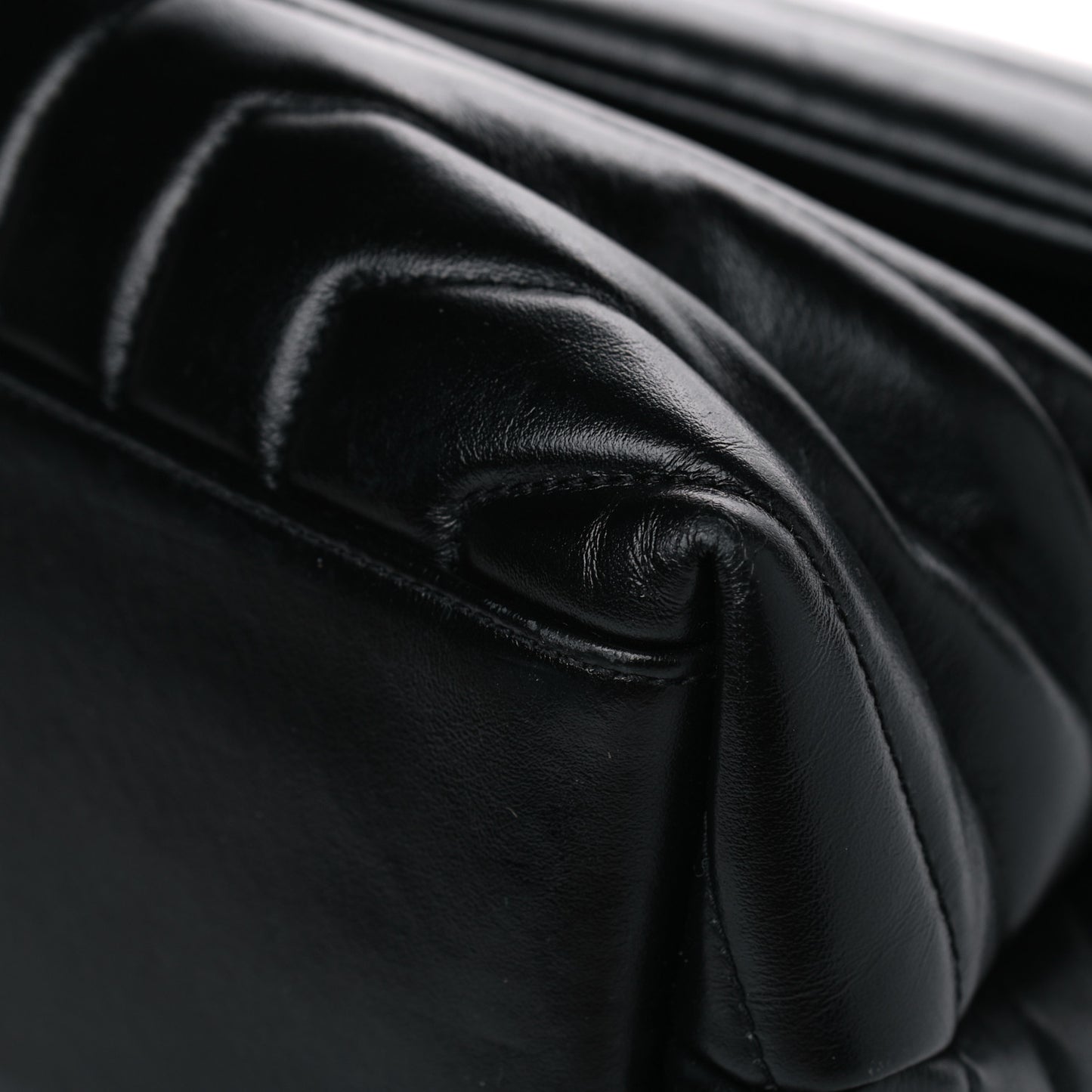 Calfskin Y Quilted Monogram Medium Loulou Chain Satchel Black