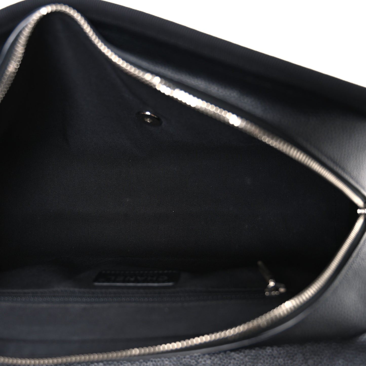 Caviar Grosgrain Quilted Top Handle CC Flap Black