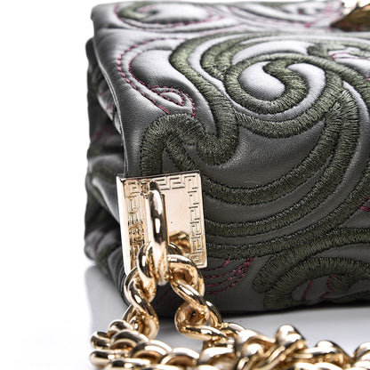 Versace Nappa Embroidered Baroque Palazzo Sultan Shoulder Bag Green 7 of 7