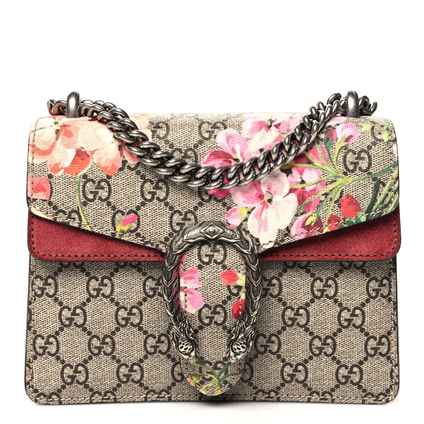 GG Supreme Monogram Blooms Mini Dionysus Shoulder Bag Beige Multicolor Dry Rose