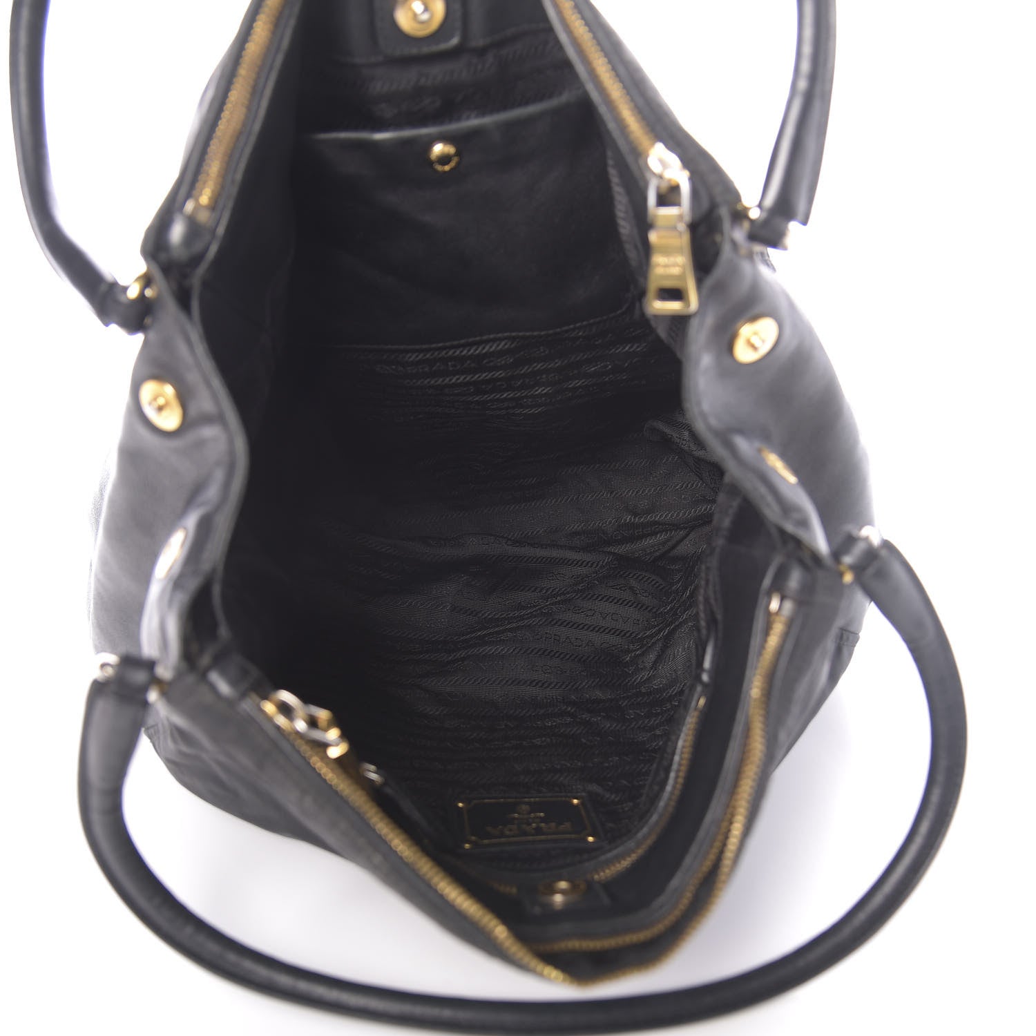 Prada Tessuto Nylon Saffiano Tote Black 5 of 13