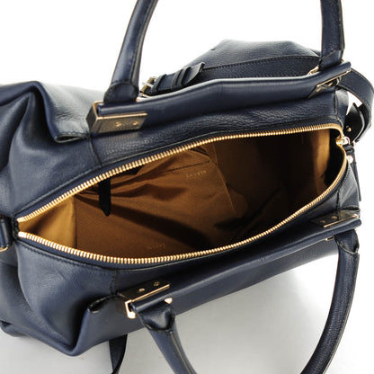 Lanvin Goatskin Trilogy Bowling Bag Midnight Blue 5 of 8