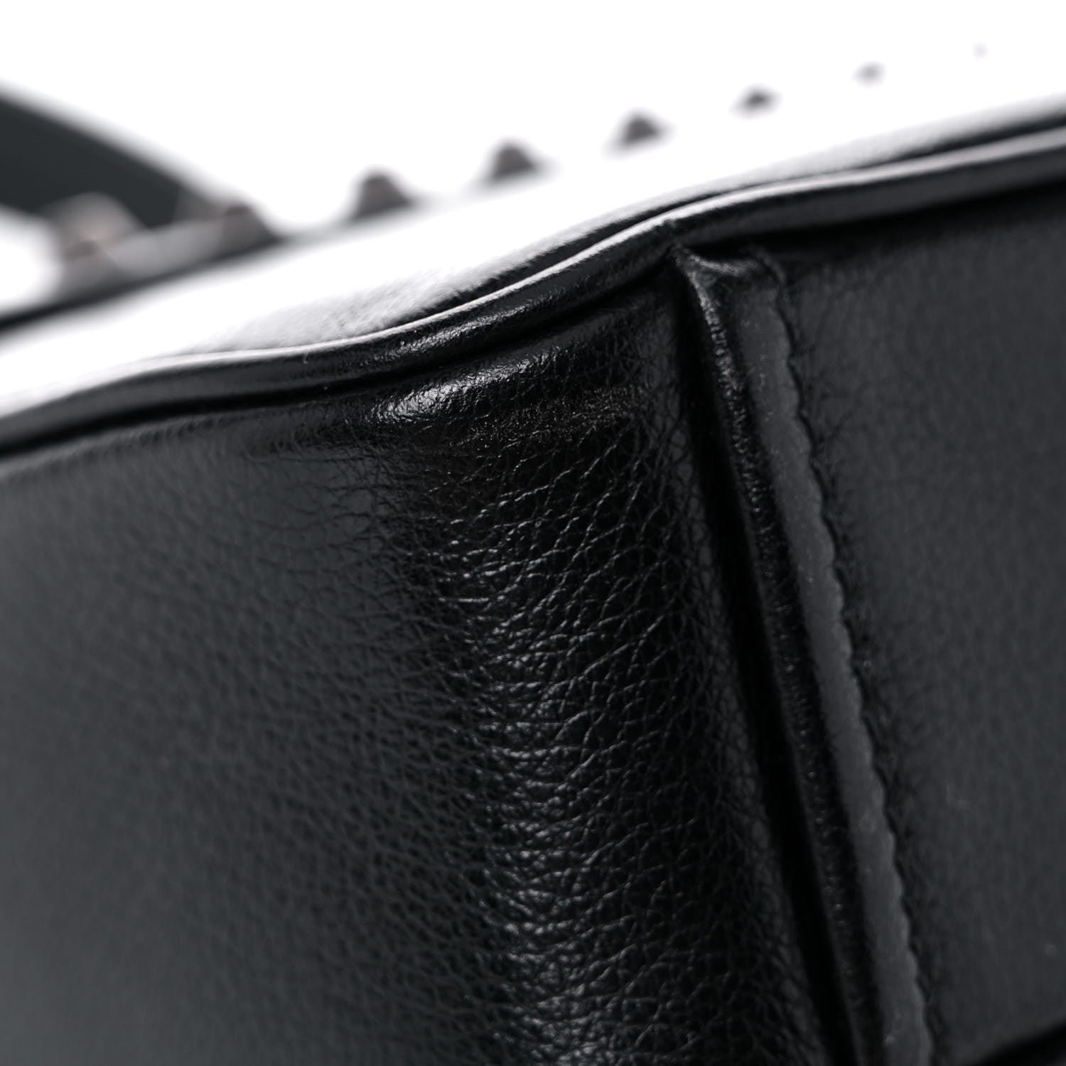 Prada Glace Calfskin Studded Crossbody Black 15 of 18