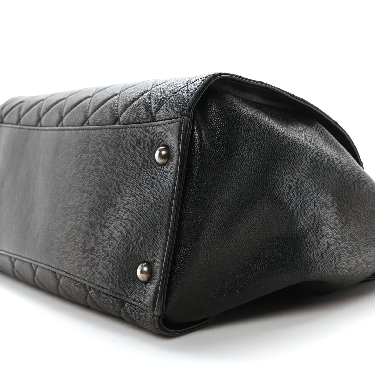 Caviar Quilted Large CC Bucket Bag Black