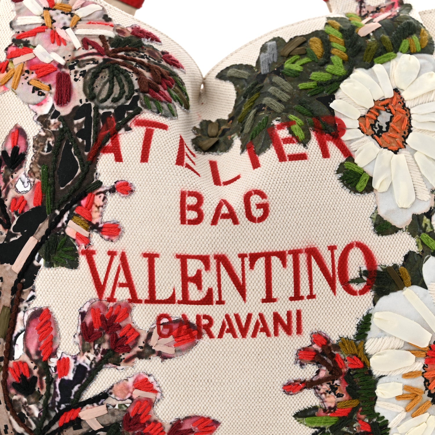 Valentino Garavani Canvas Atelier Floral Medium Tote Bag 8 of 10