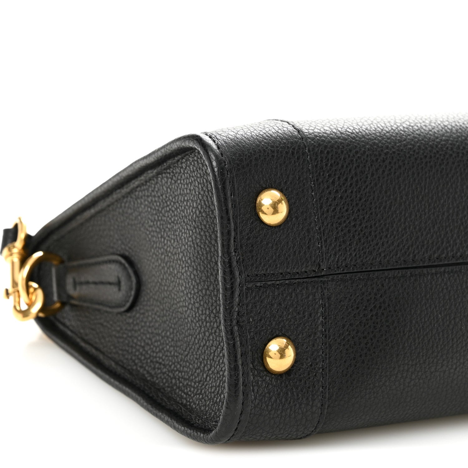 Salvatore Ferragamo Grained Calfskin 1927 Tote Black 8 of 9