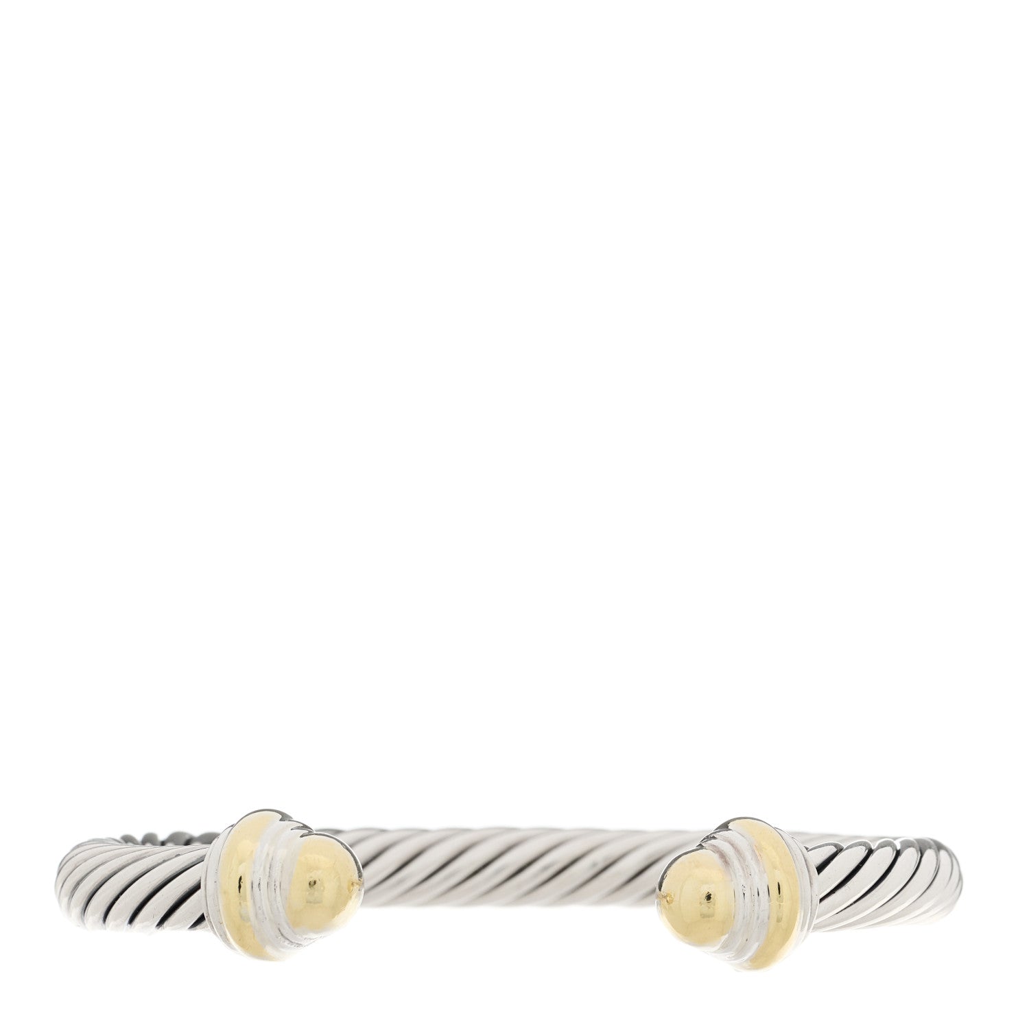 David Yurman Sterling Silver 14K Yellow Gold 7mm Cable Classics Dome Bracelet 1 of 3