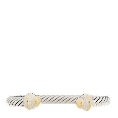 David Yurman Sterling Silver 14K Yellow Gold 7mm Cable Classics Dome Bracelet 1 of 3