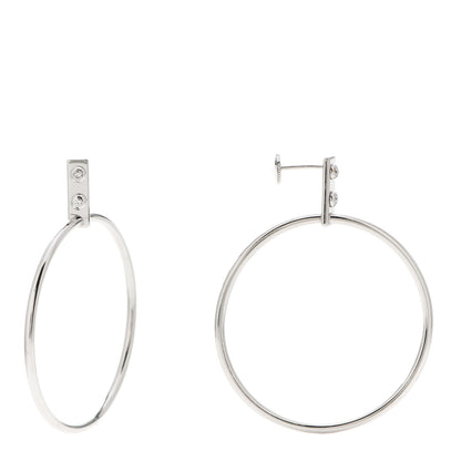 Louis Vuitton 18K White Gold Diamond Creoles Coeurs Hoop Earrings 1 of 4