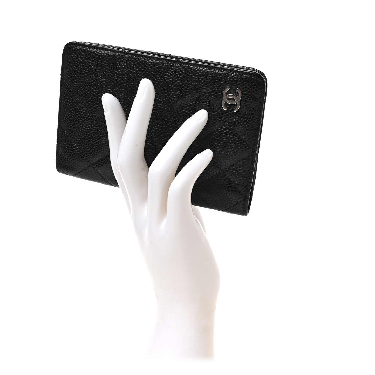Caviar Quilted Passport Holder Black