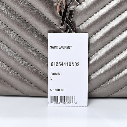 Saint Laurent Metallic Calfskin Matelasse Monogram Lou Camera Bag Silver 10 of 10
