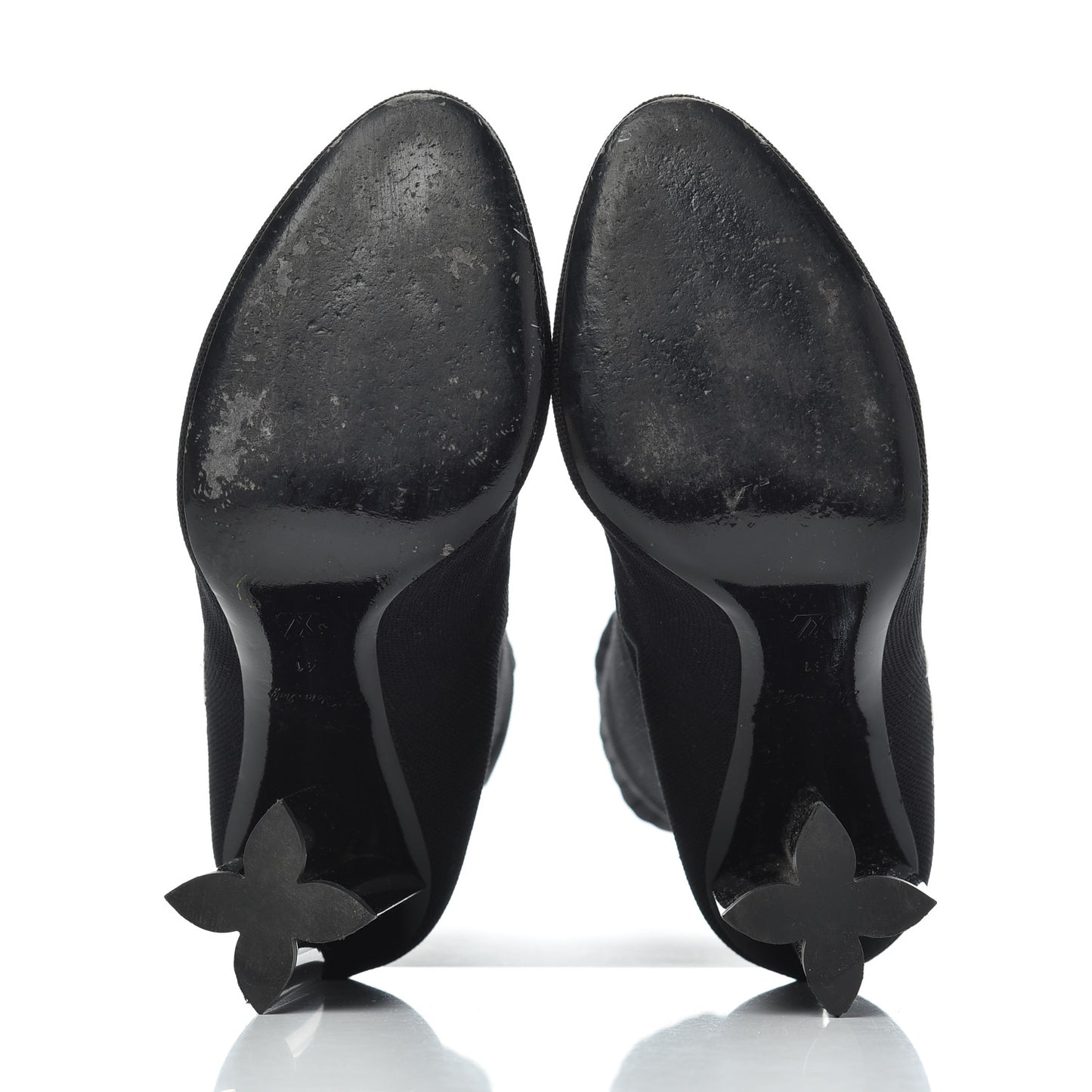 Stretch Fabric Silhouette Ankle Boots 41 Black