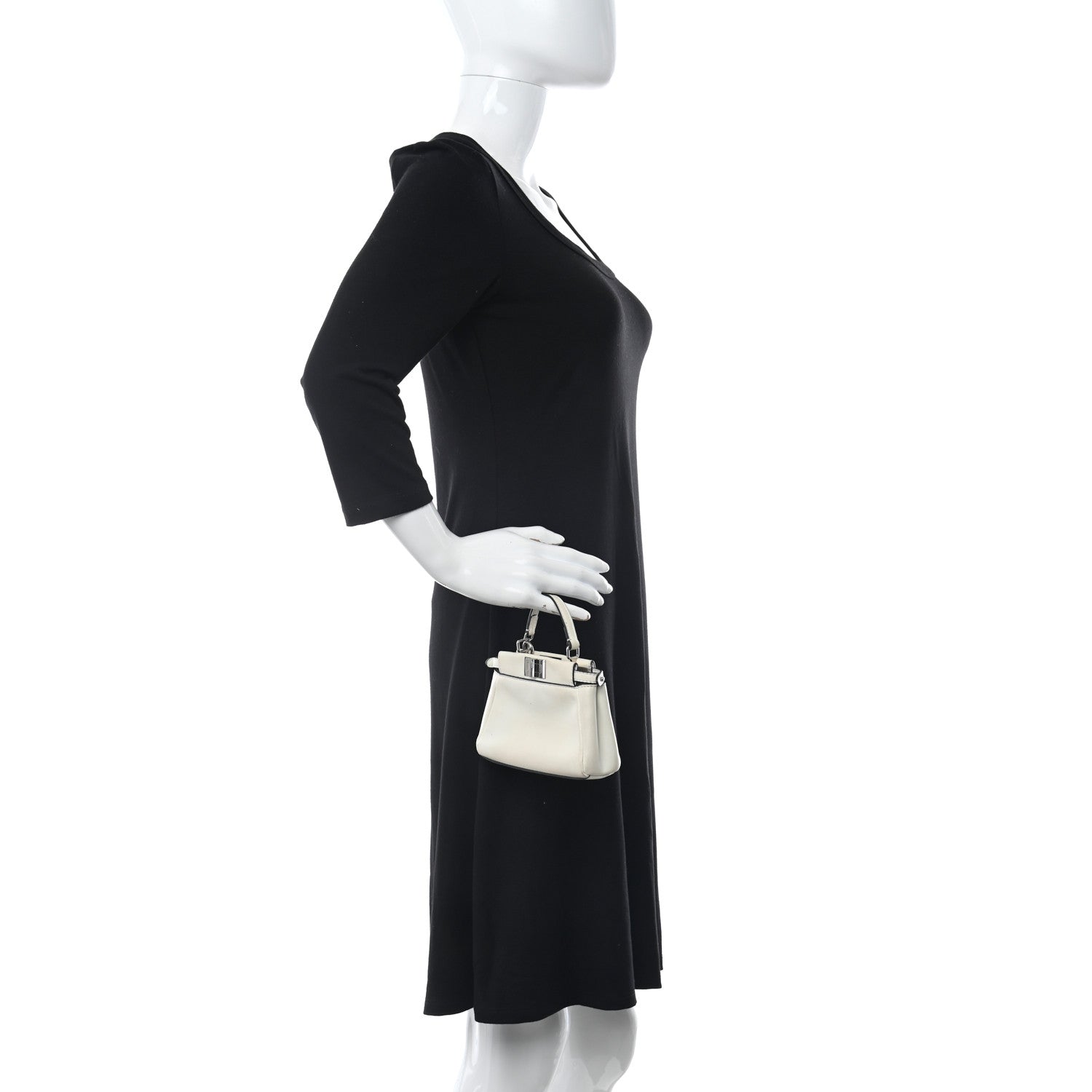 Fendi Shiny Nappa Micro Peekaboo Iconic Satchel White 2 of 10