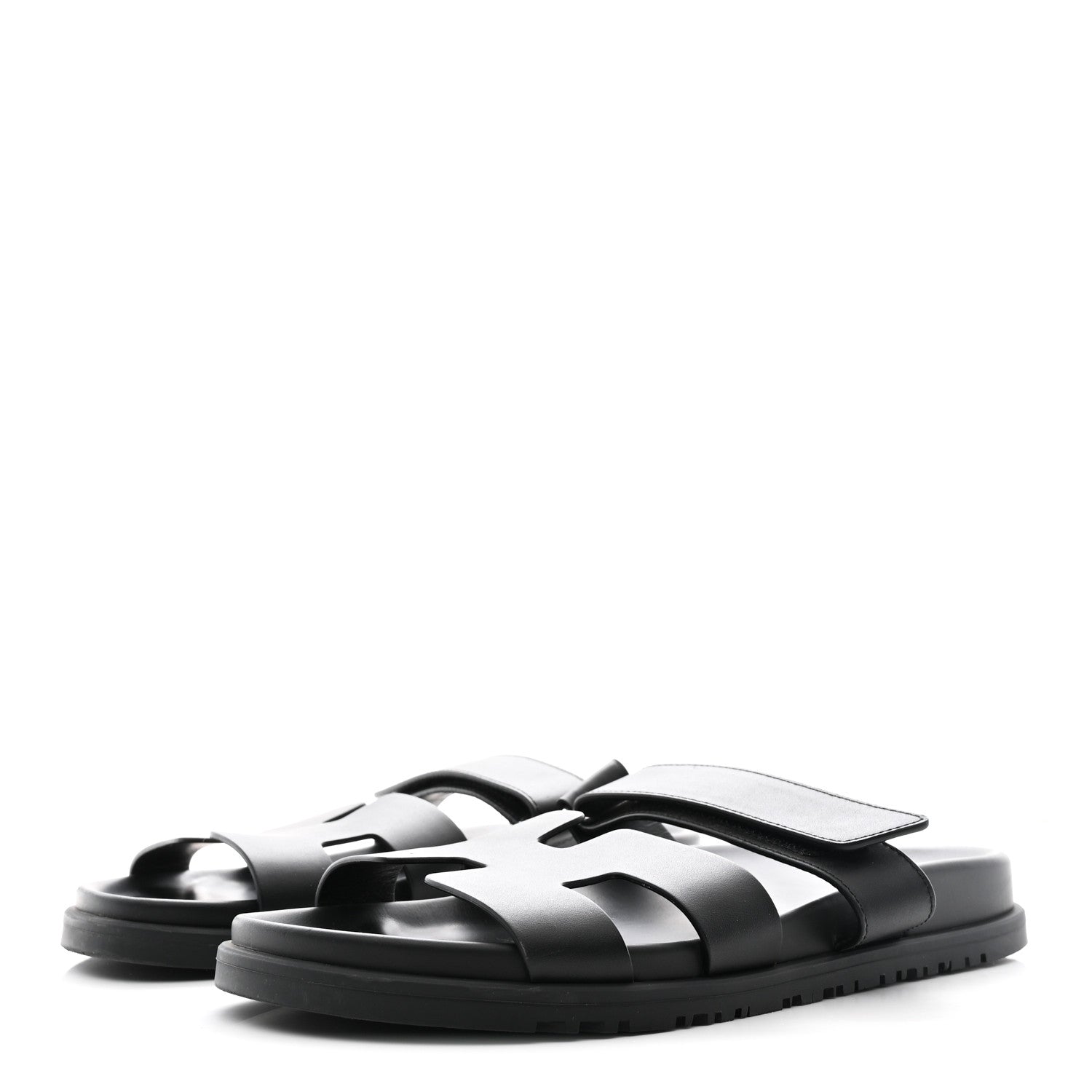 Hermes Calfskin Womens Chypre Sandals 40.5 Black 4 of 11