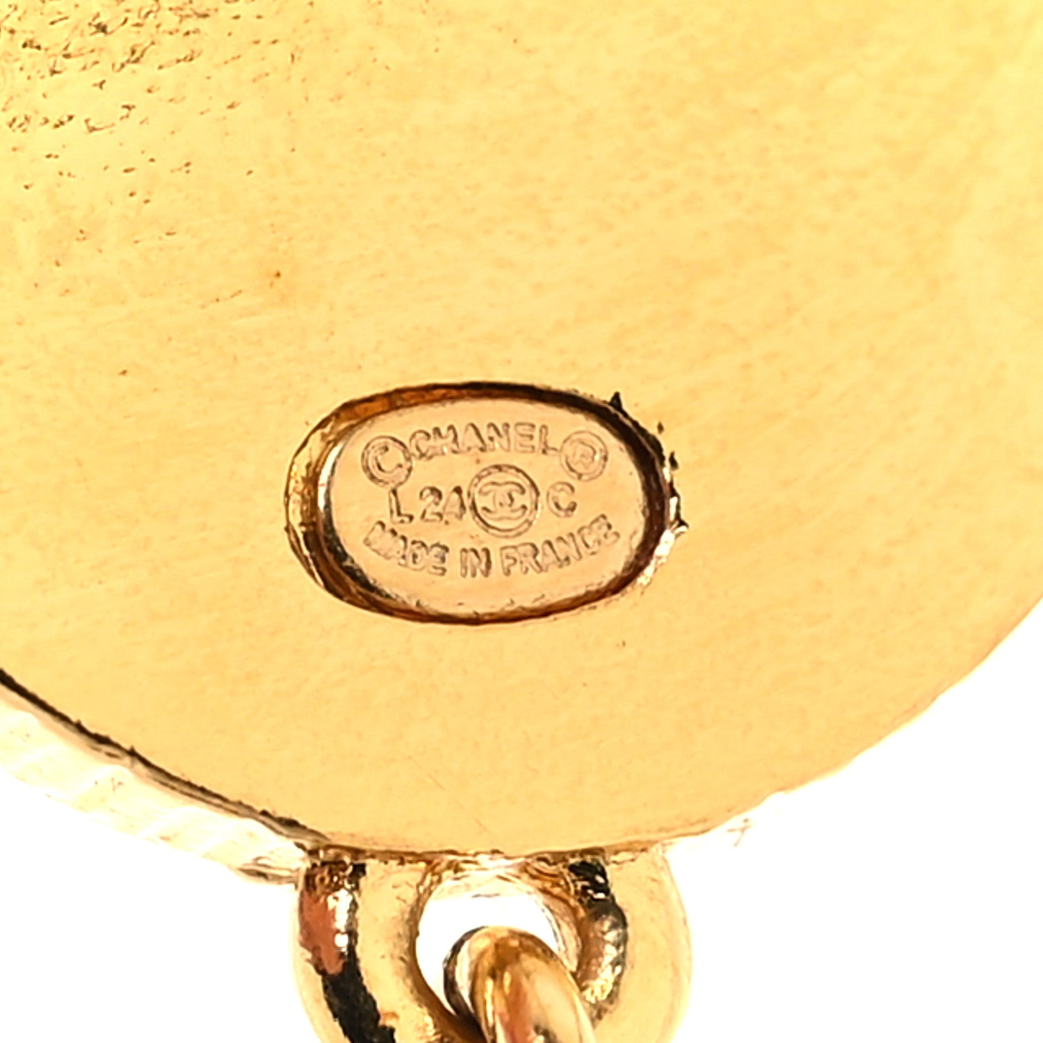 Chanel Metal Disc CC Long Drop Earrings Gold 4 of 5