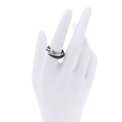 Cartier 18K White Gold Black Ceramic Trinity Ring 56 7.5 2 of 4