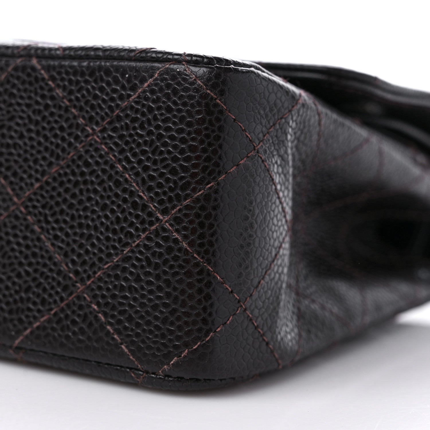 Chanel Caviar Quilted Medium Double Flap Dark Brown 9 of 10