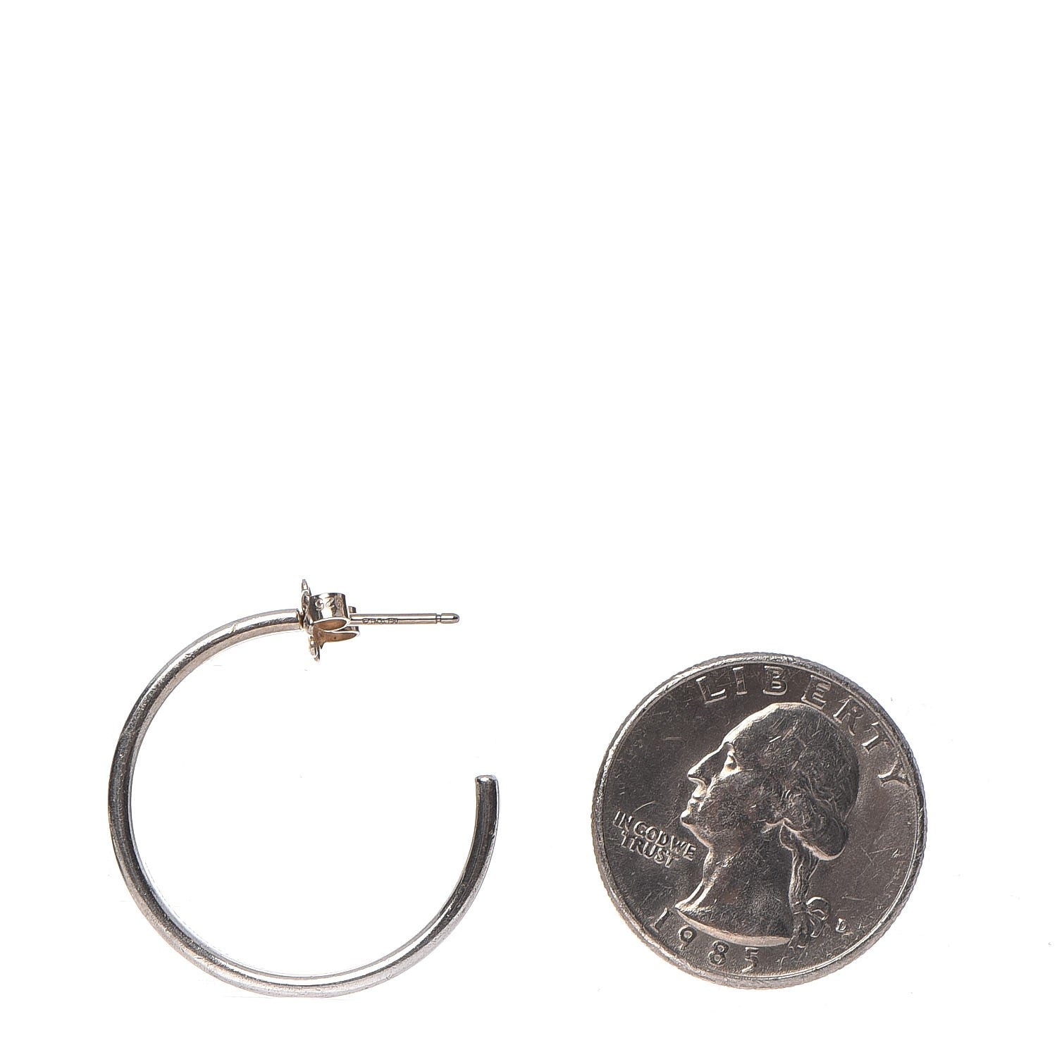 Tiffany Sterling Silver Medium 1837 Hoop Earrings 2 of 7