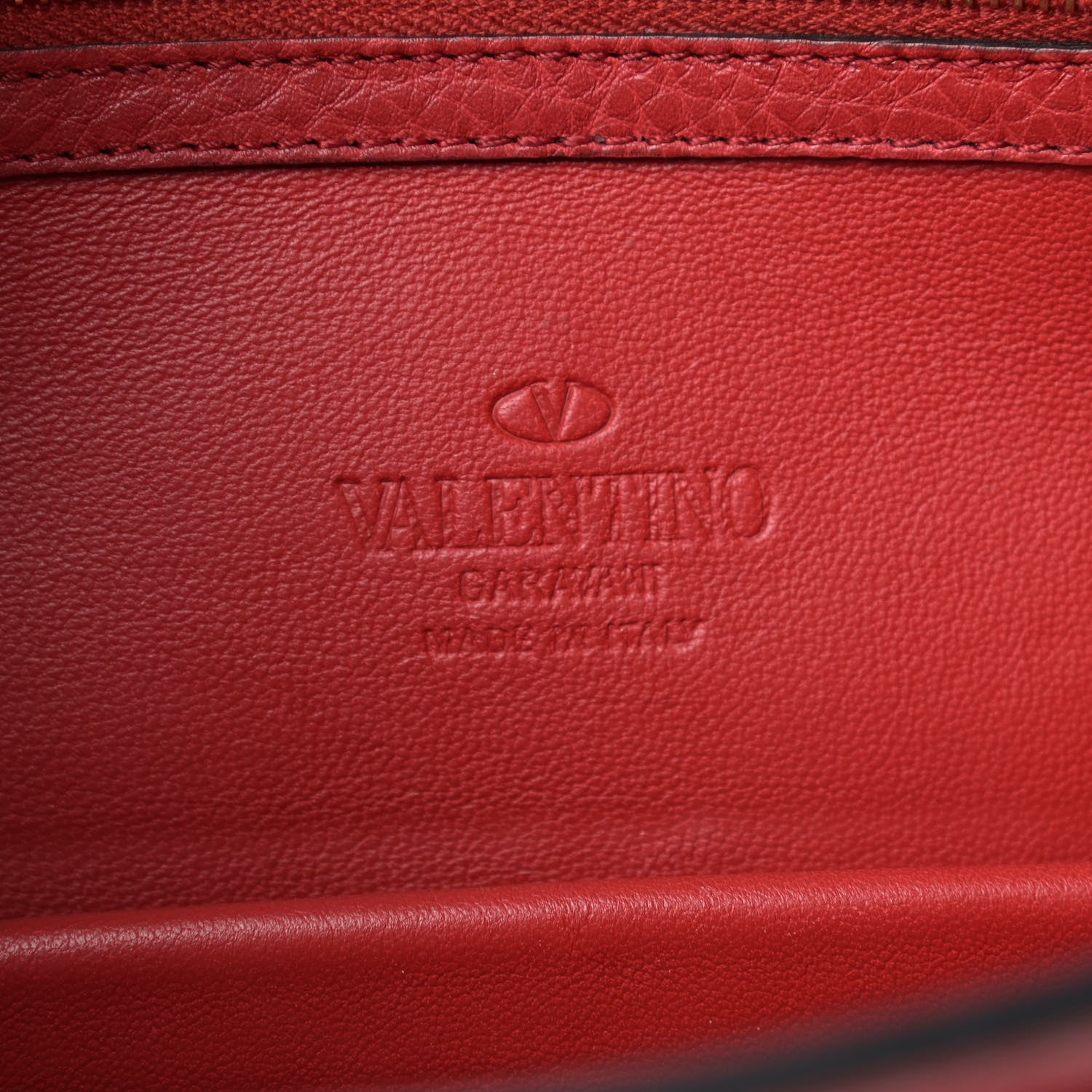 Valentino Garavani Pebbled Calfskin T.B.C. Braided Strap Clutch Red 6 of 8