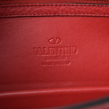 Valentino Garavani Pebbled Calfskin T.B.C. Braided Strap Clutch Red 6 of 8