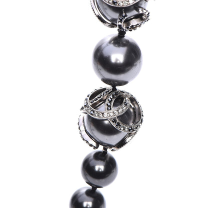 Chanel Graduated Pearl Crystal CC Long Necklace 4 of 6