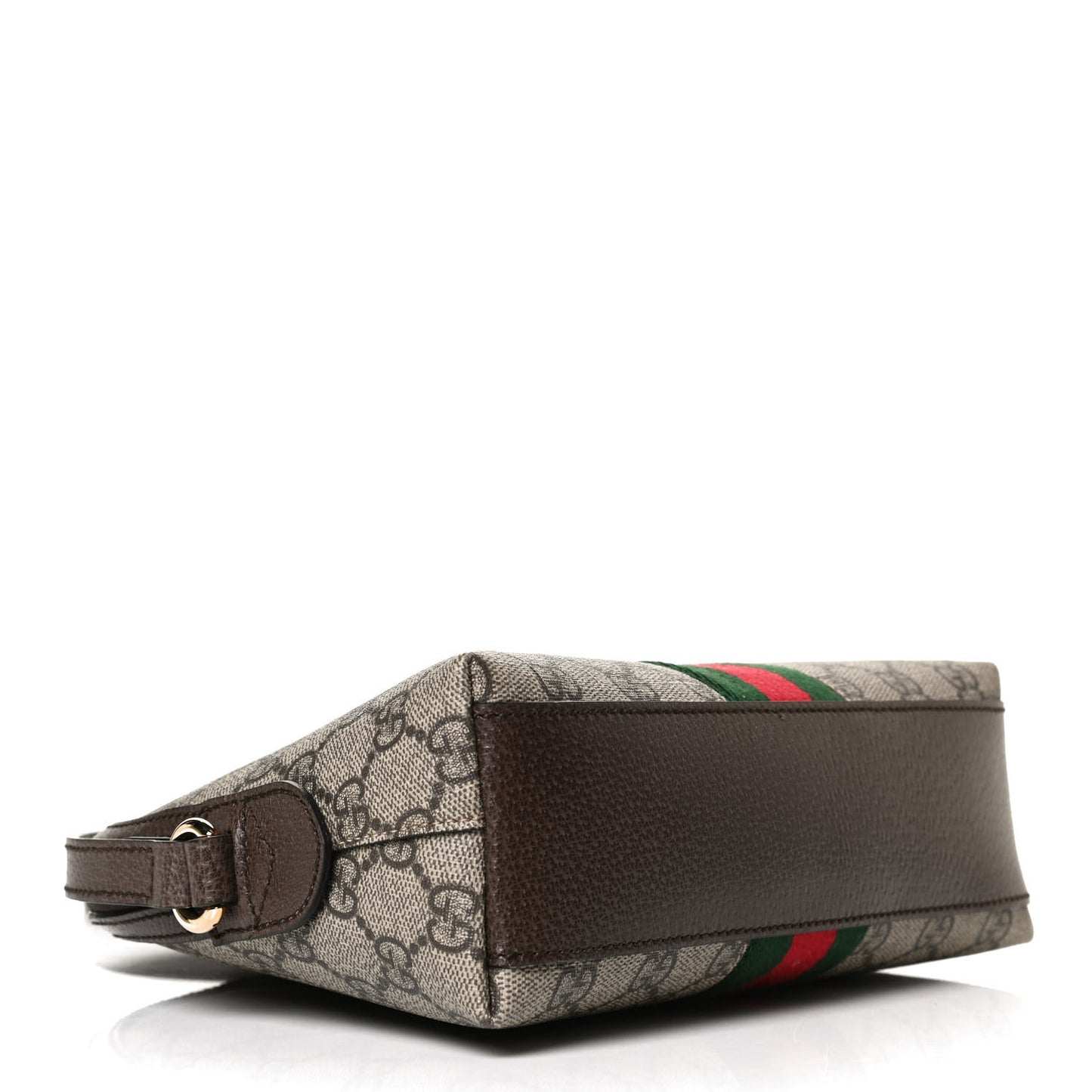 GG Supreme Monogram Textured Dollar Calfskin Web Small Ophidia Dome Shoulder Bag Beige Ebony New Acero