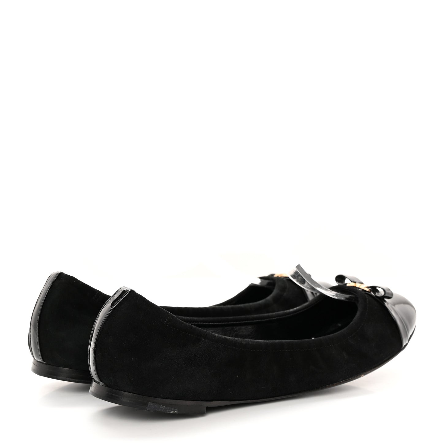 Patent Suede Elba Ballerina Flats 37.5 Black
