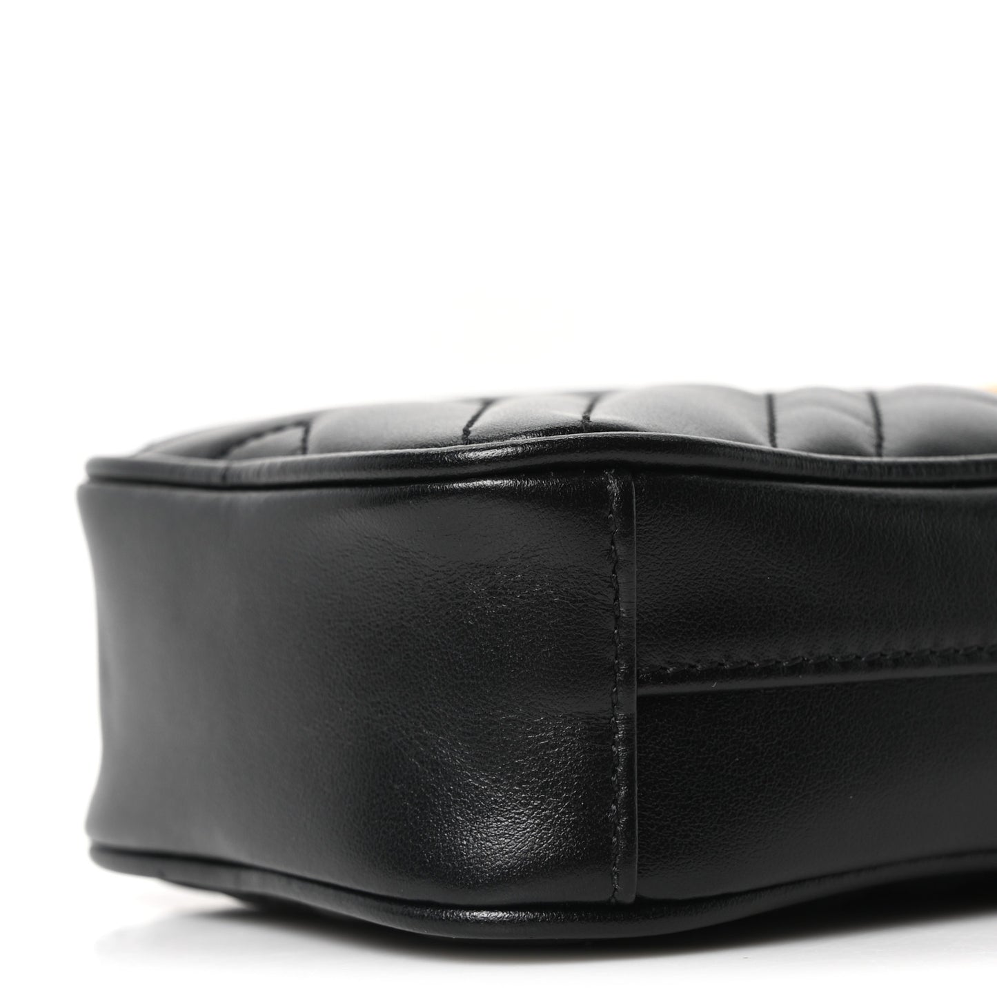 Calfskin Matelasse Mini GG Marmont Crossbody Bag Black