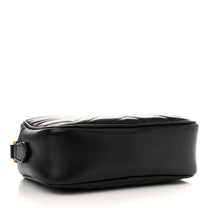 Gucci Calfskin Matelasse Mini GG Marmont Chain Shoulder Bag Black 4 of 11