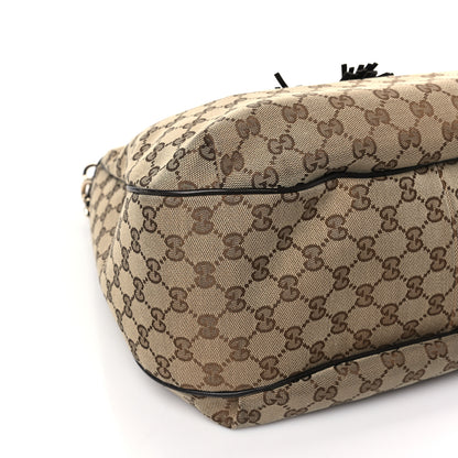Gucci Monogram Margaux Calfskin Medium Emily Hobo Beige Ebony Cocoa 8 of 9