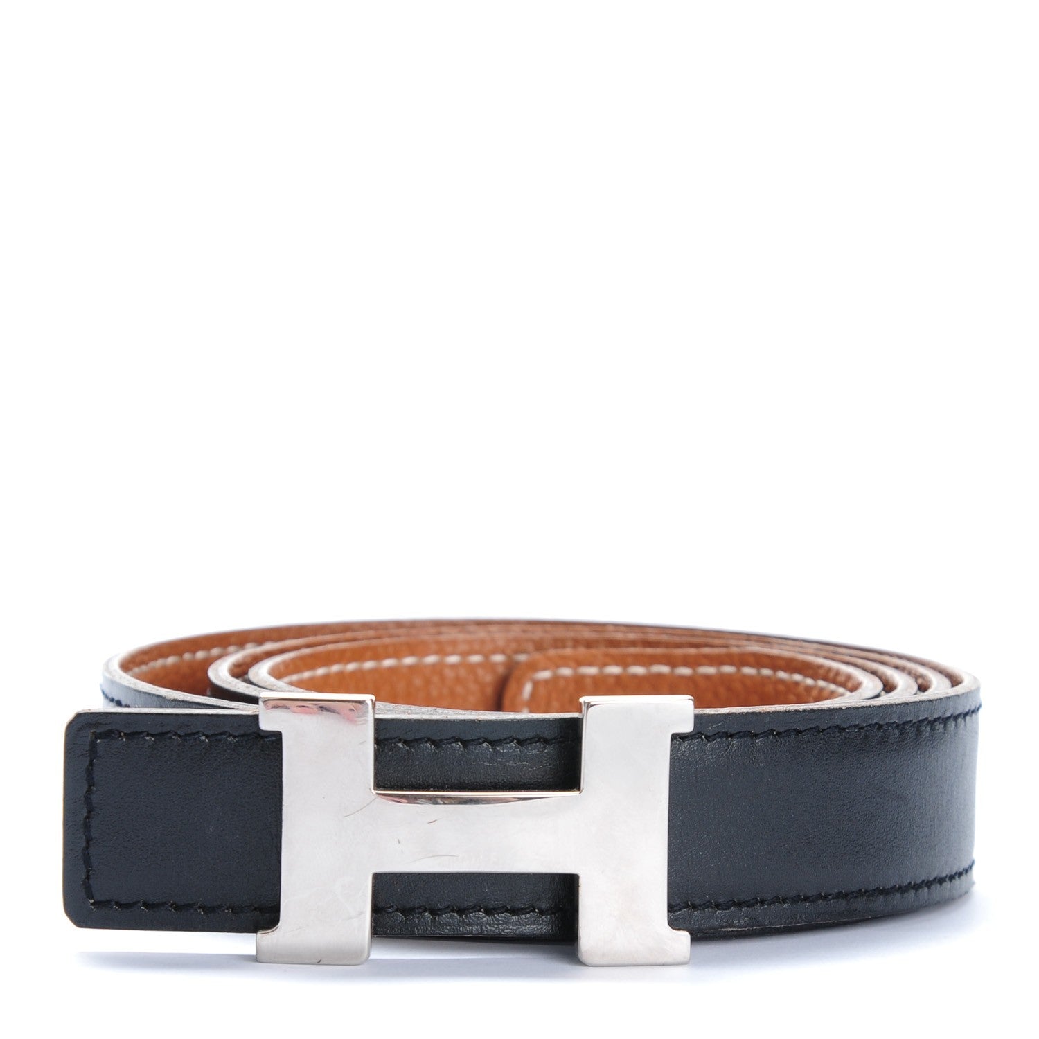 Hermes Box Togo 24mm Constance H Belt 85 Noir Gold 1 of 8