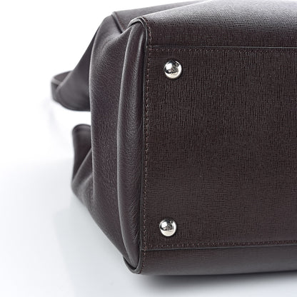 Fendi Vitello Elite Regular 2Jours Tote Caffe Noir 5 of 10