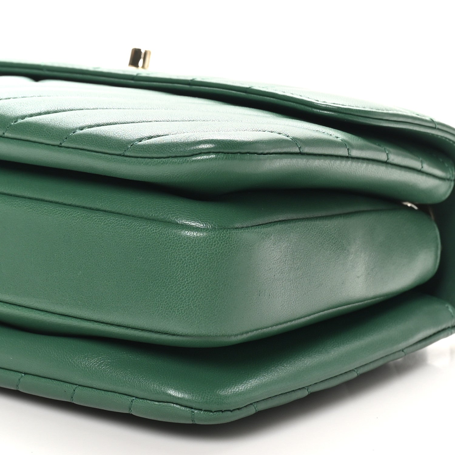 Chanel Lambskin Chevron Quilted Small Trendy CC Dual Handle Flap Bag Green 10 of 10