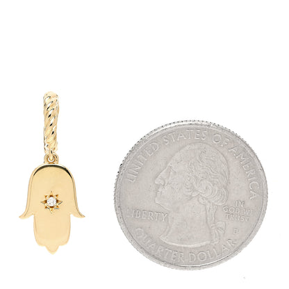 David Yurman 18K Yellow Gold Diamond Hamsa Amulet Pendant 2 of 4