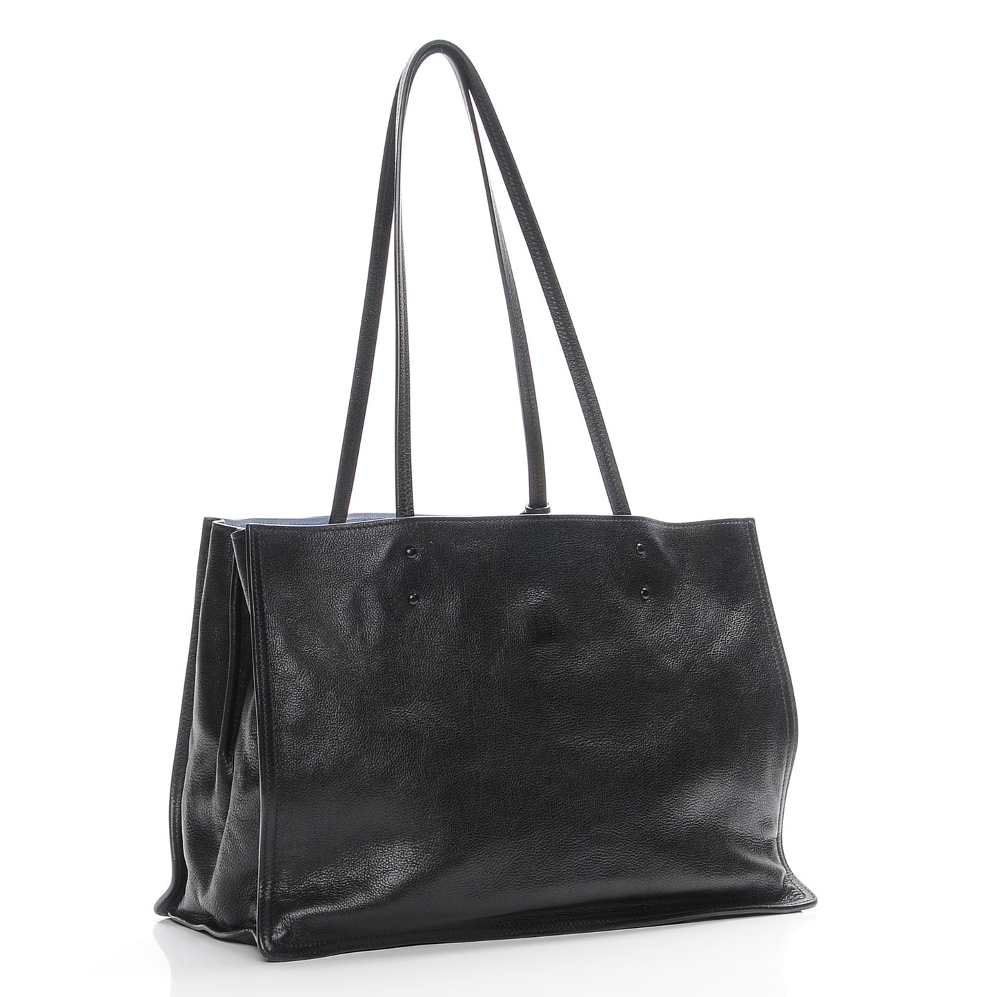 Glace Calf Etiquette Shopping Bag Black Astrale