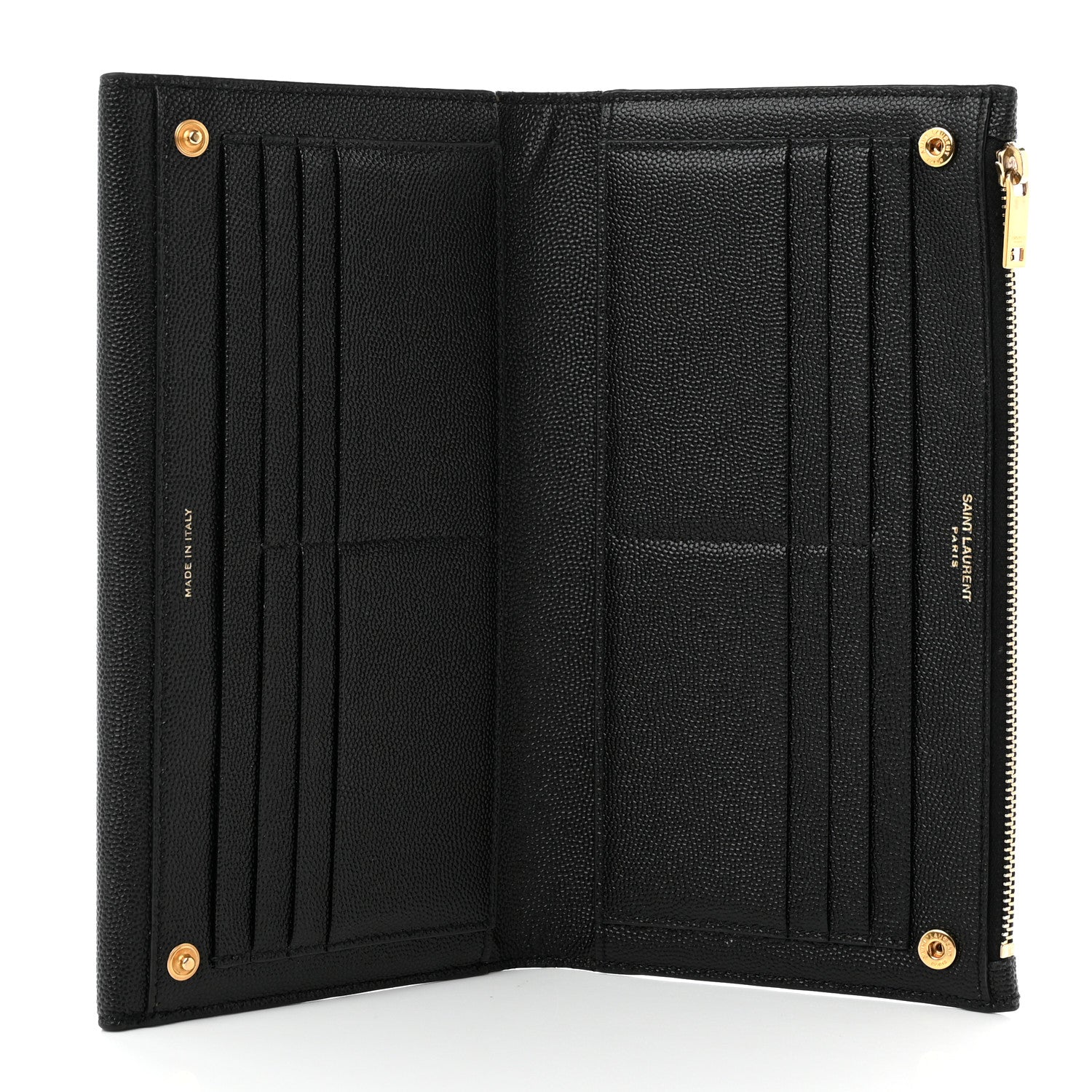 Saint Laurent Grain De Poudre Monogram Uptown Wallet Black 5 of 11