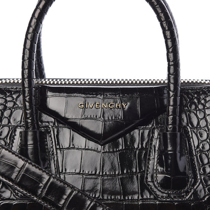 Givenchy Calfskin Crocodile Embossed Small Antigona Black 10 of 10