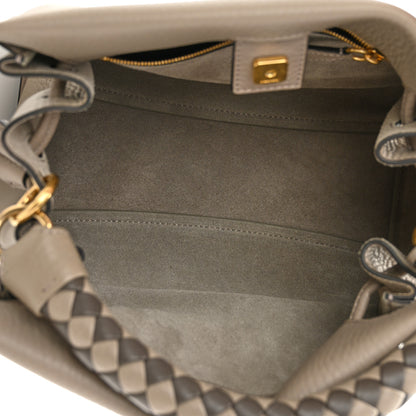 Mulberry Heavy Grain Small Iris Tote Powder Grey Dark Clay 4 of 7