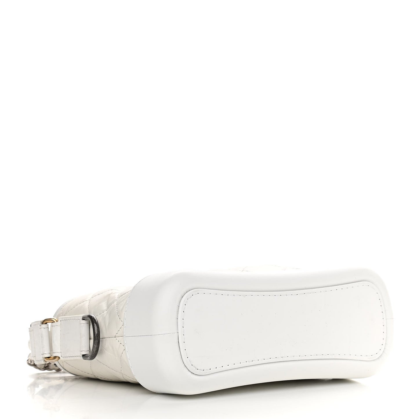 Aged Calfskin Quilted Small Gabrielle Hobo White