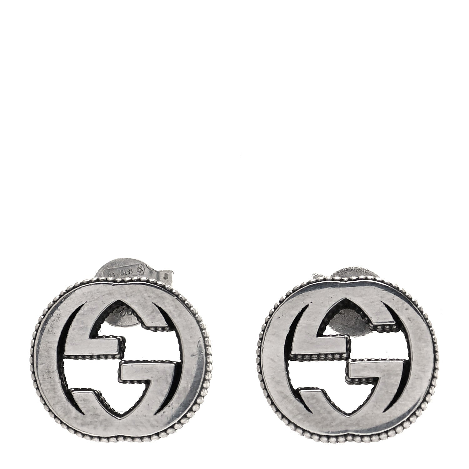 Gucci Sterling Silver Interlocking G Stud Earrings 1 of 4