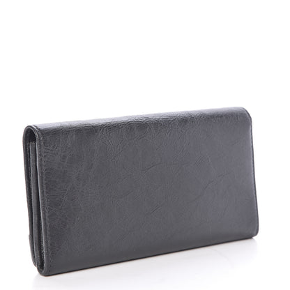 Balenciaga Agneau Classic Silver Hardware Money Wallet Gris Fossile 3 of 8