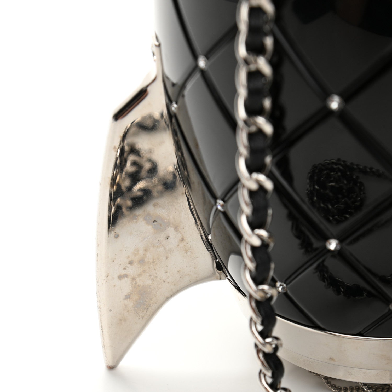 Chanel Plexiglass Crystal Rocket Ship Minaudière Clutch Black 9 of 9