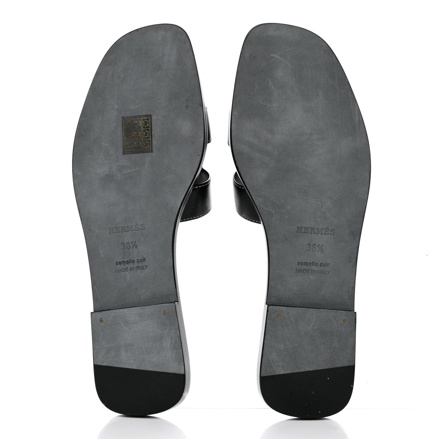 Box Calfskin Oran Sandals 38.5 Black