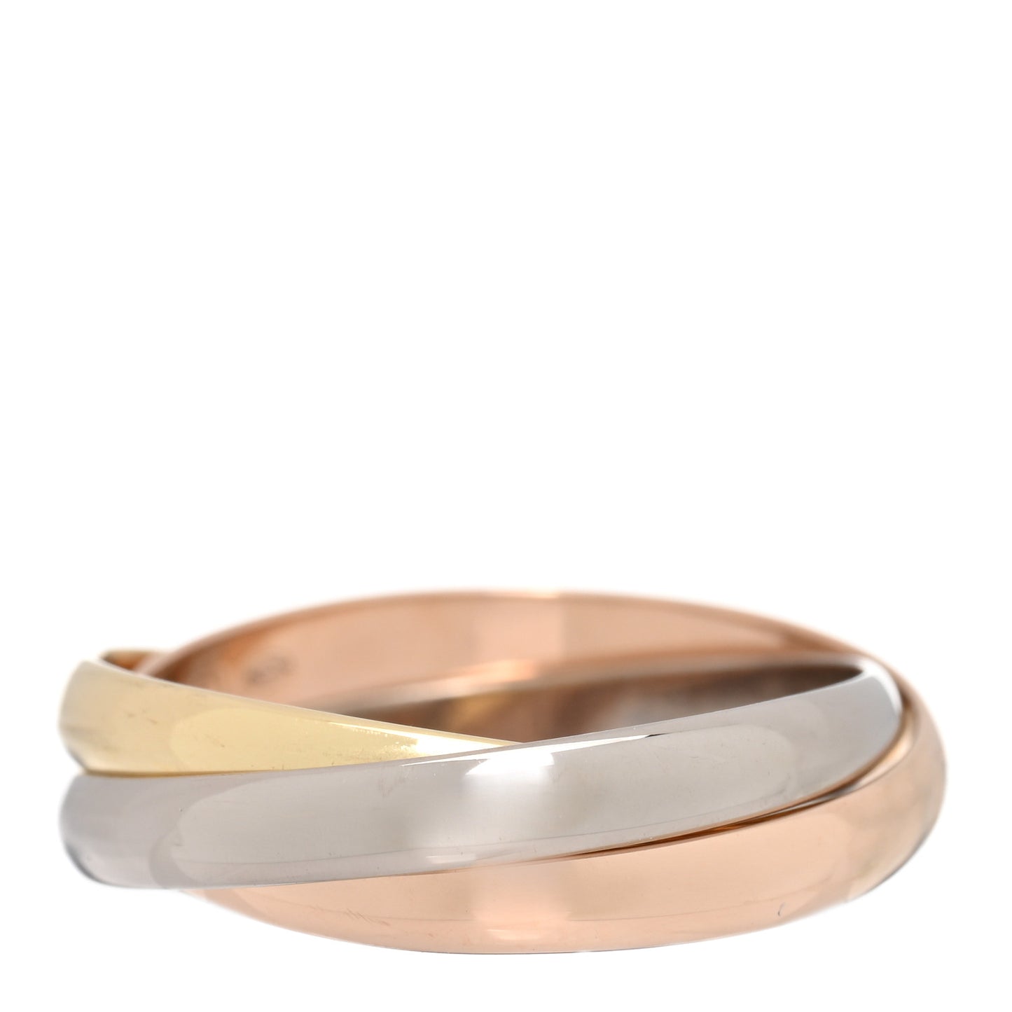 18K Pink Yellow White Gold Small Trinity Ring 53 6.5