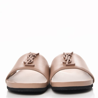 Saint Laurent Lambskin Joan Slide Sandals 39 Nude 2 of 10