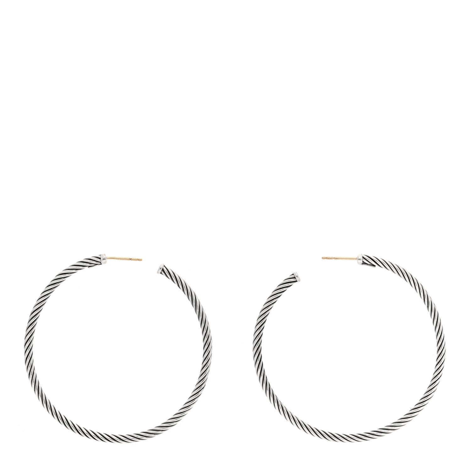 David Yurman Sterling Silver Extra Large Cable Classics Hoop Earrings 3 of 4